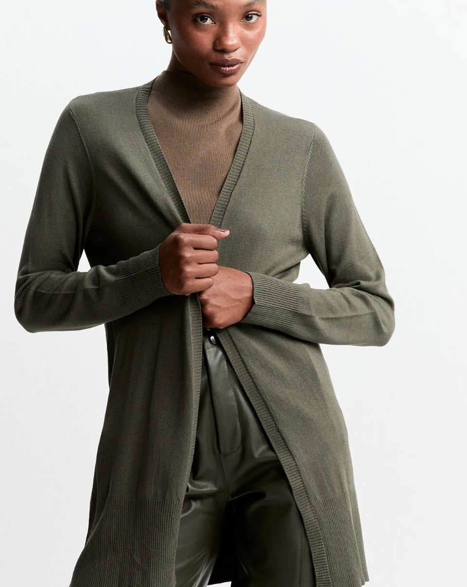 CARDIGAN TRICOT VERDE SHOULDER | LOULOU