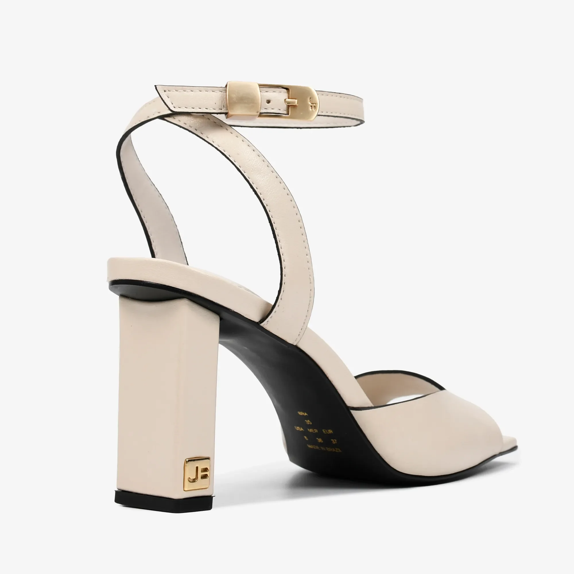 Sandália Jorge Bischoff Off White Brulée Preto Couro | KOURO
