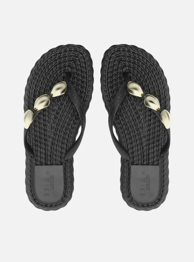 Kazu555✨ Chinelo Brizza de Dedo Branco Marrocos Flip Flop Metal