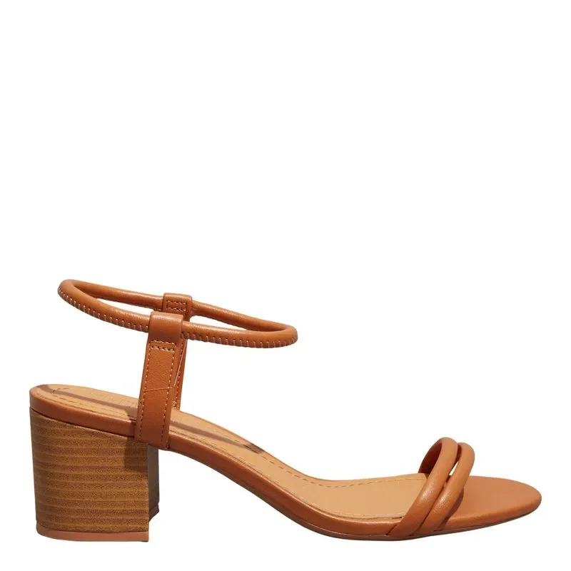Sandália Santa Lolla Ecower Caramelo Salto Bloco Fachete KOURO