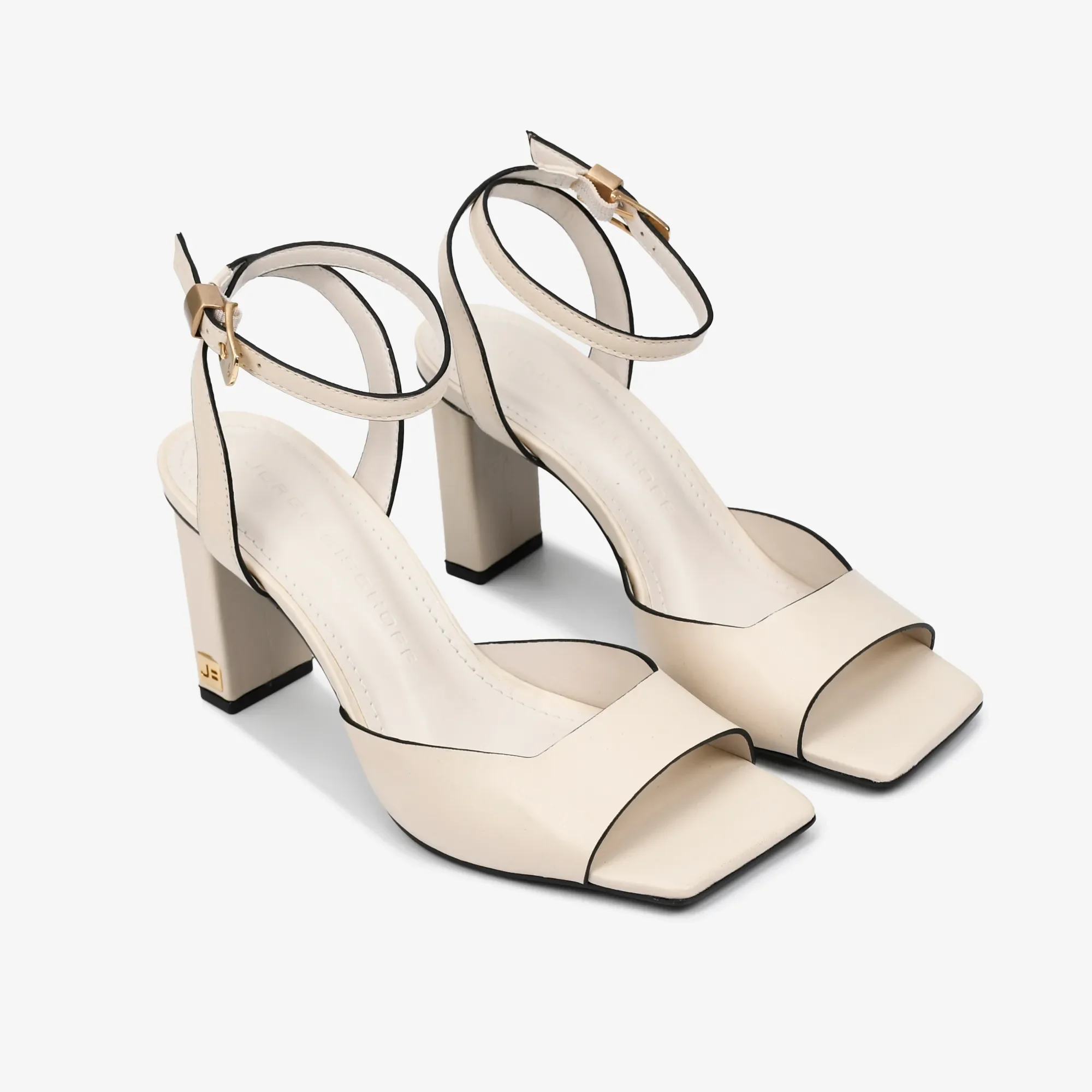 Sandália Jorge Bischoff Off White Brulée Preto Couro | KOURO