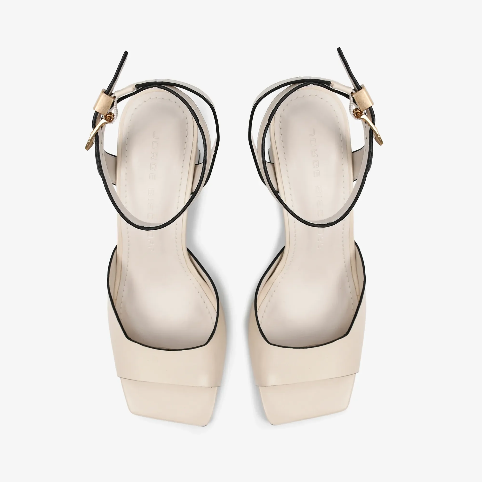 Sandália Jorge Bischoff Off White Brulée Preto Couro | KOURO