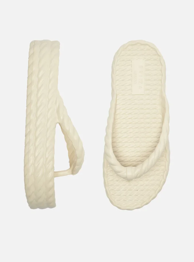 Sandália Brizza Off-White Flatform Marrocos Mid | KOURO