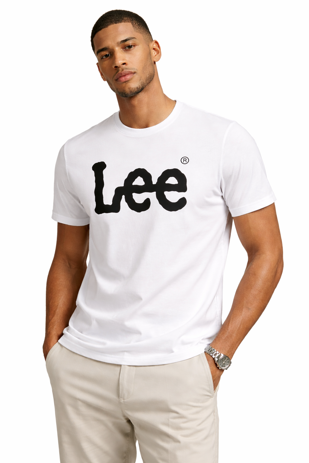 Camiseta Extra Grande Masculina Lee Branco | MHSTORE COMERCIO DE