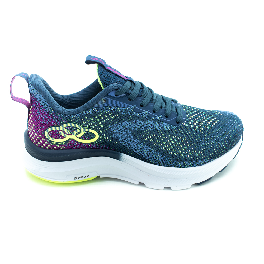 Tenis Feminino Olympikus Veloz 2 157 Azul e Verde LOJAS ALVORADA