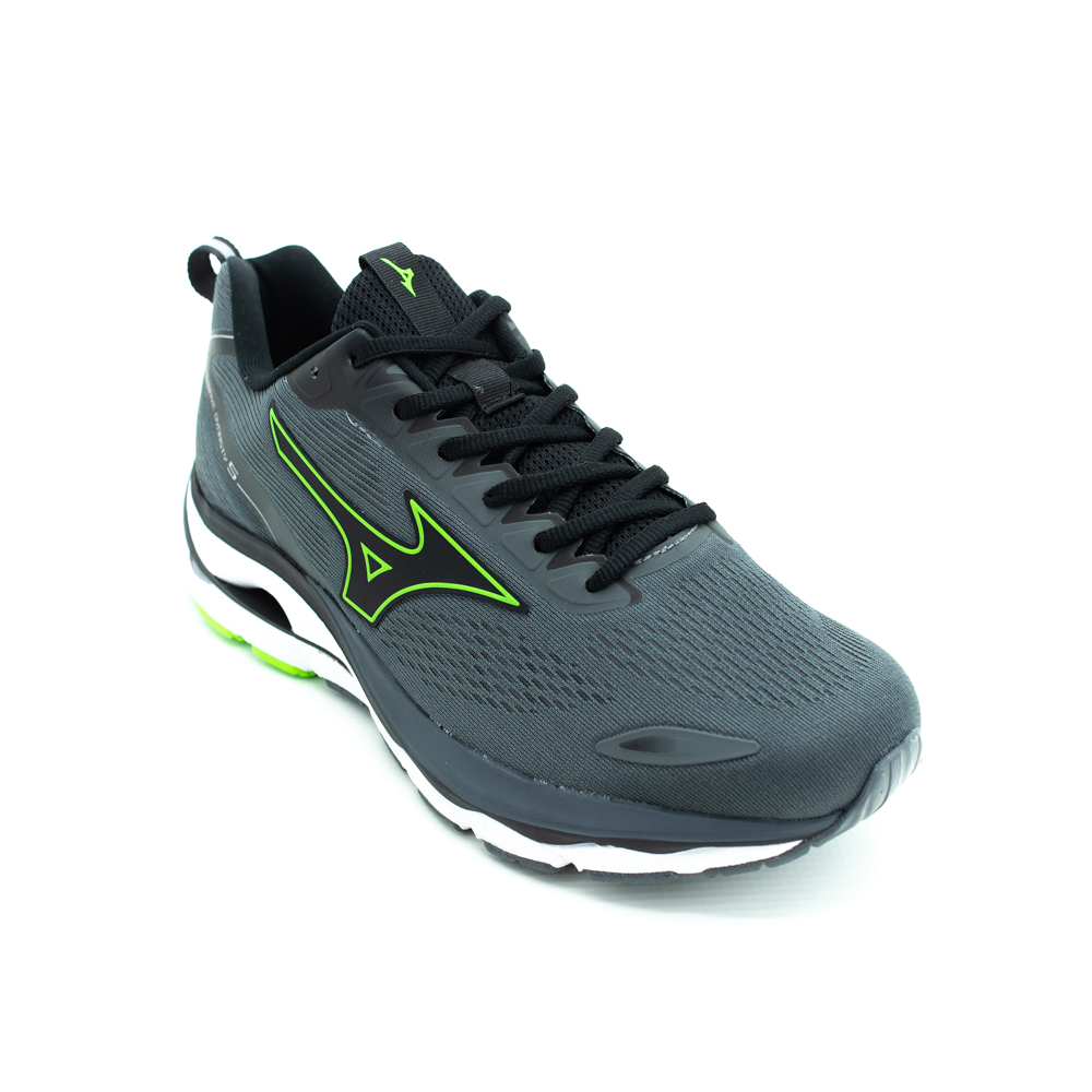 Tenis Masculino Mizuno Wave Dynasty 5 Cinza e Verde LOJAS ALVORADA