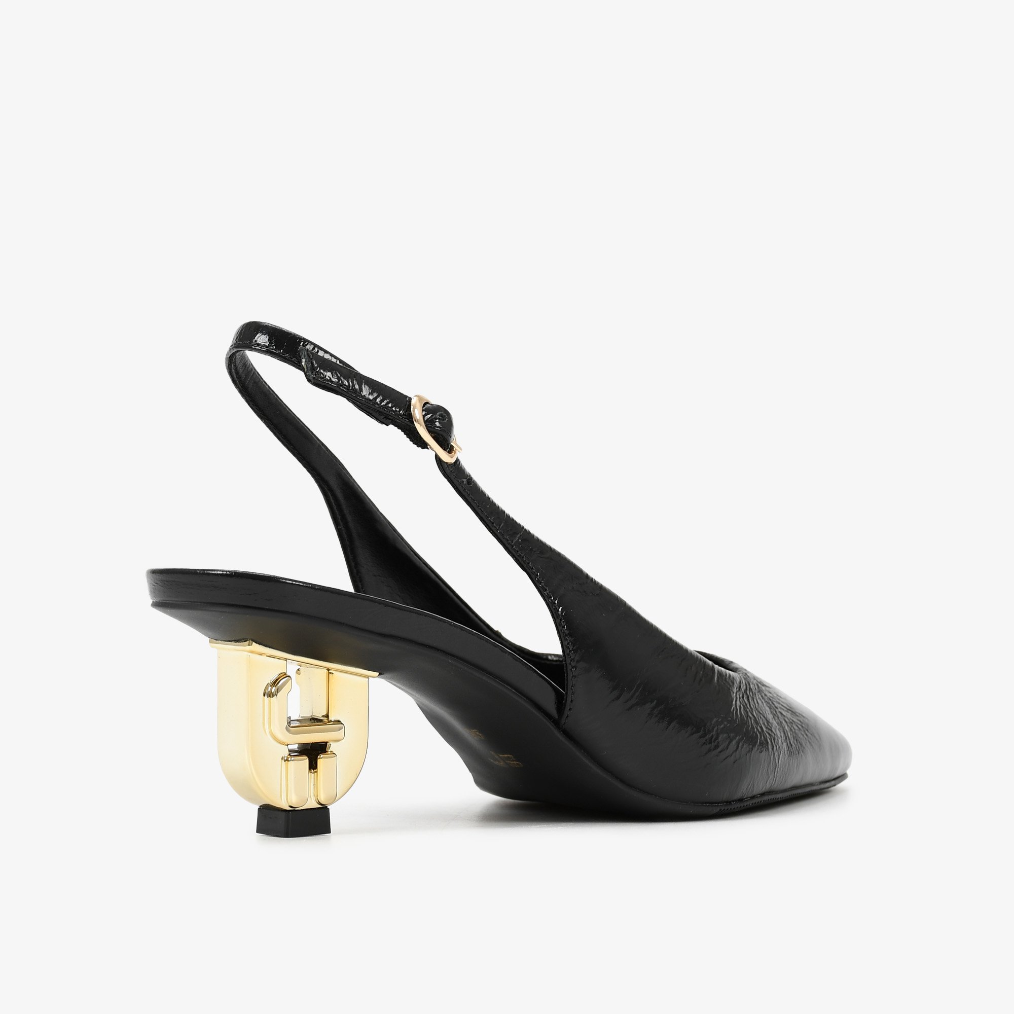 Slingback Jorge Bischoff Couro Marrom Salto 7cm SALE