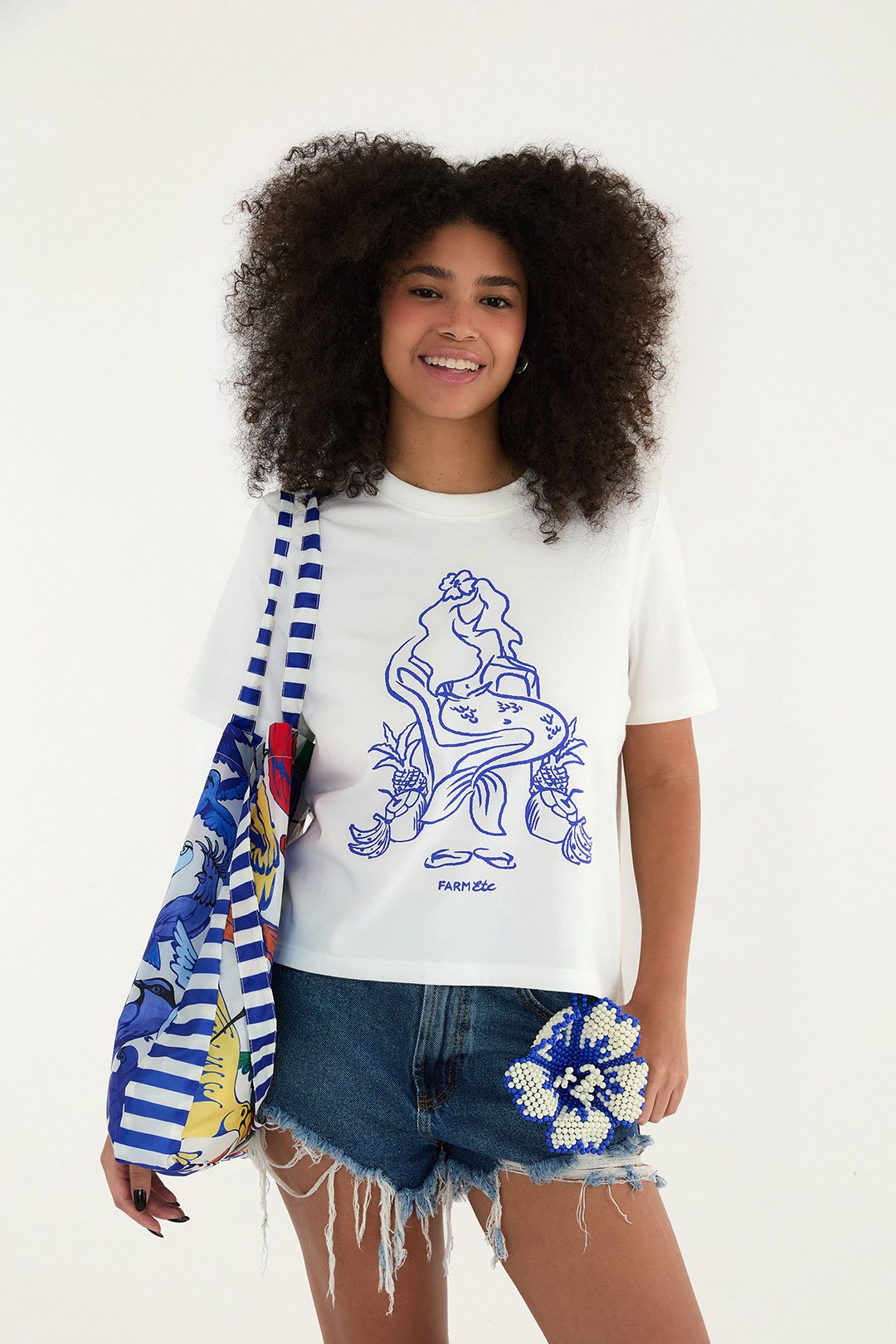 T SHIRT PRAINHA SILK SEREIA OFF WHITE 361635 | LARA FLOR
