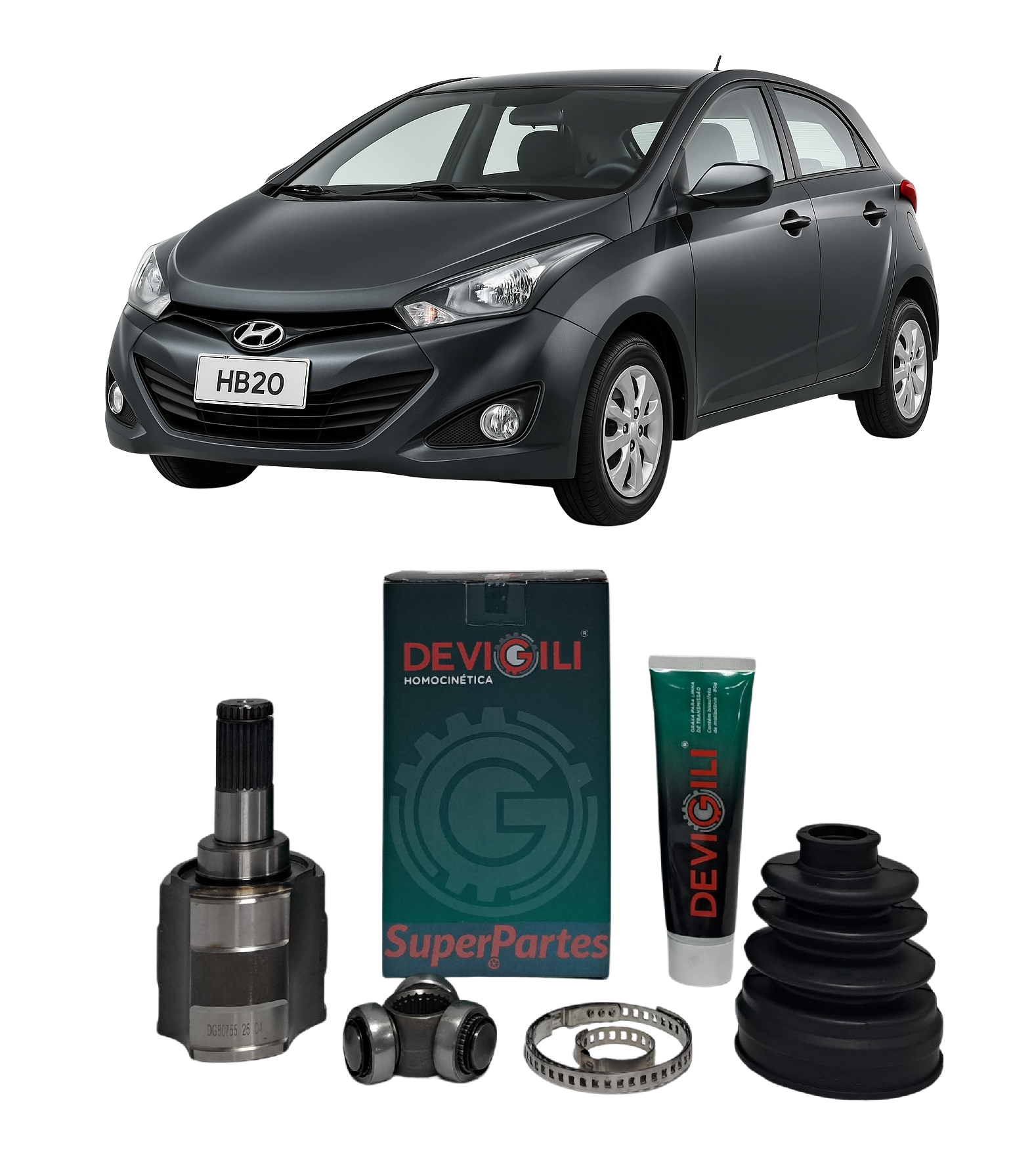 Tulipa + Trizeta Hyundai Hb20 1.6 Câmbio Manual 2002/2015 25x22