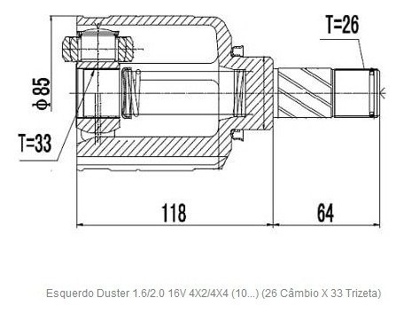 Tulipa + Trizeta Renault Oroch 2.0 Manual Ld Esquerdo 26x33