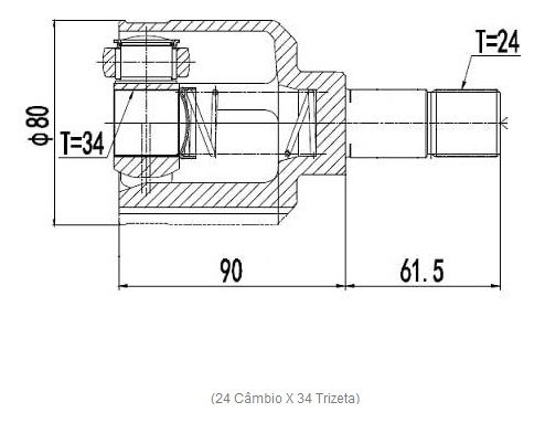 Tulipa + Trizeta Citroen Ds3 1.6 Thp Lado Esquerdo 24x34 | Super Citro