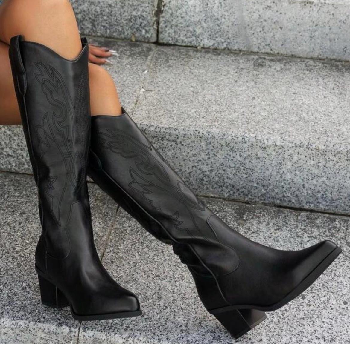 434343 BOTA VIA PAULA TEXANA CONFORT PRETO Pezinho de Anjo