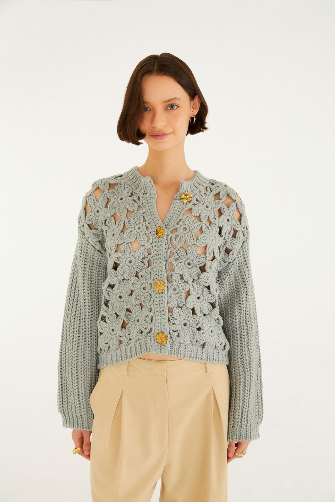 CARDIGAN FARM TRICOT ARTESANAL FLORAL | MAGNI