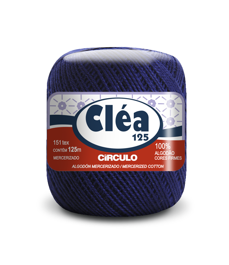LINHA PARA CROCHÊ CLÉA 100%ALGODÃO 70769/125 125MT AZUL MARINHO