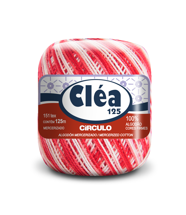 LINHA PARA CROCHÊ CLÉA 100%ALGODÃO 70769/125 125MT MESCLA VERMELHO