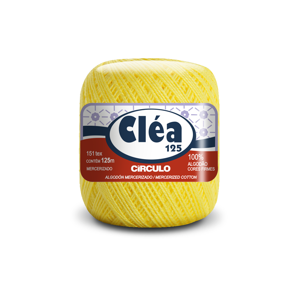 LINHA PARA CROCHÊ CLÉA 100%ALGODÃO 70769/125 125MT AMARELO 1236