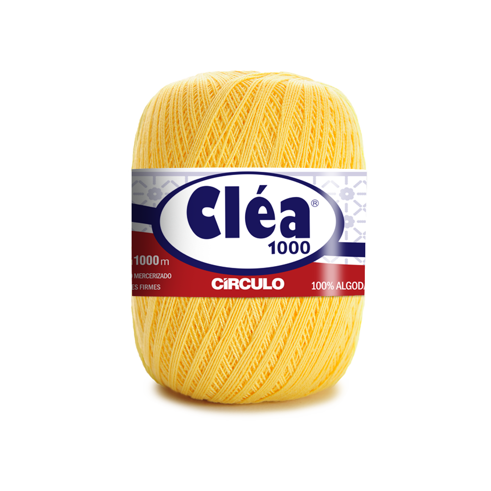LINHA PARA CROCHÊ CLÉA 100%ALGODÃO 19/611 1000MT AMARELO 1317