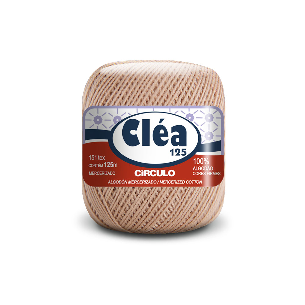 LINHA PARA CROCHÊ CLÉA 100%ALGODÃO 70769/125 125MT BEGE CLARO 7650