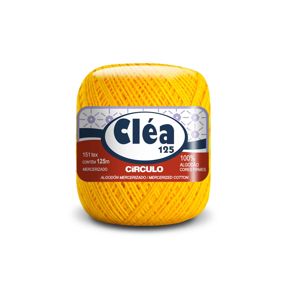 LINHA PARA CROCHÊ CLÉA 100%ALGODÃO 70769/125 125MT MESCLA AMARELO