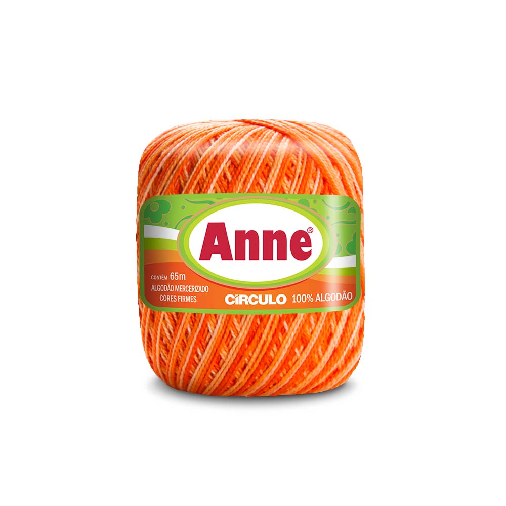 LINHA ANNE PARA CROCHÊ 100%ALGODÃO 238619 65MT MESCLA LARANJA 9059