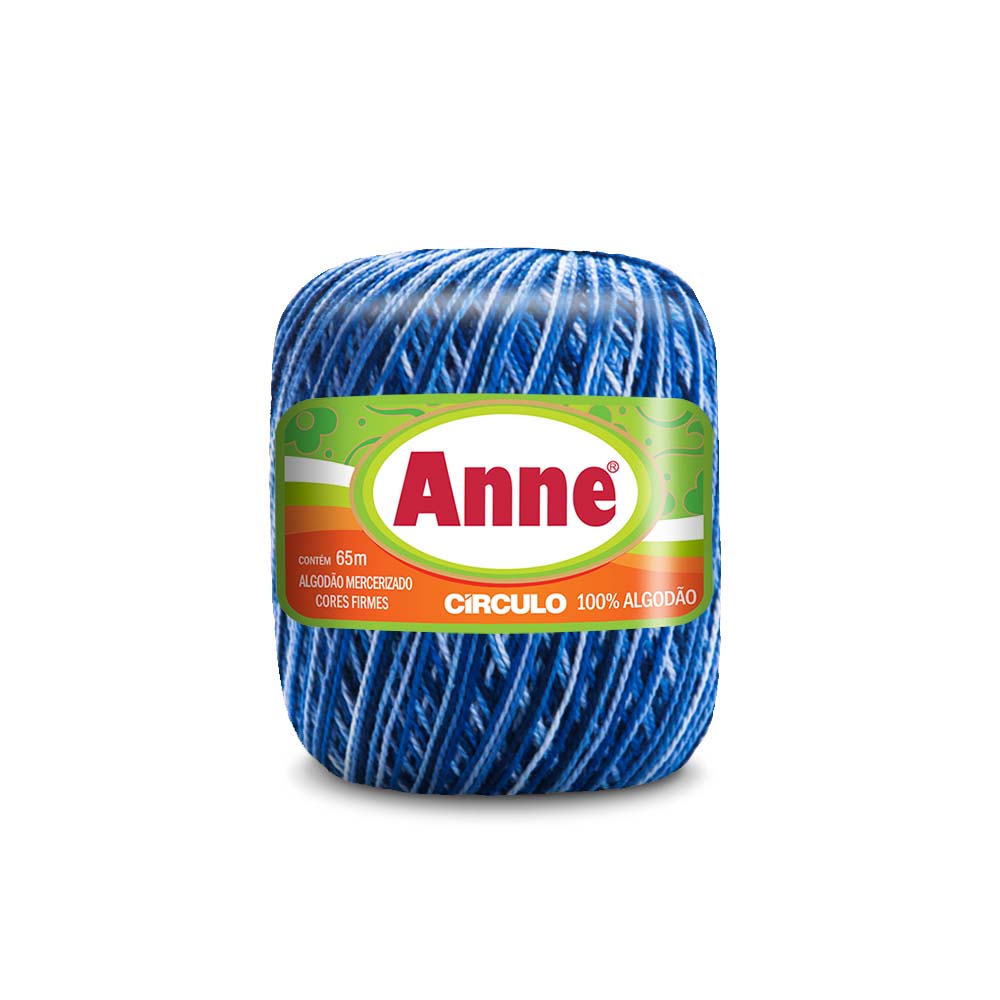 LINHA ANNE PARA CROCHÊ 100%ALGODÃO 238619 65MT MESCLA AZUL ESCURO 9172