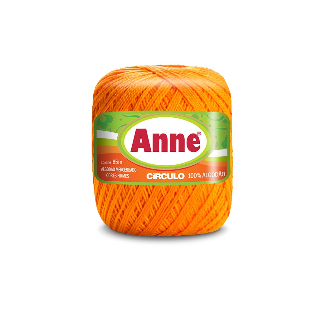 Anne！ LINHA ANNE PARA CROCHÊ 100%ALGODÃO 238619 65MT LARANJA 4156