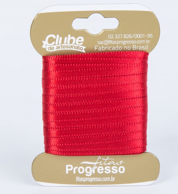 FITA CETIM DUPLA FACE VERMELHO 100%POLIESTER T900 10M 4MM 209