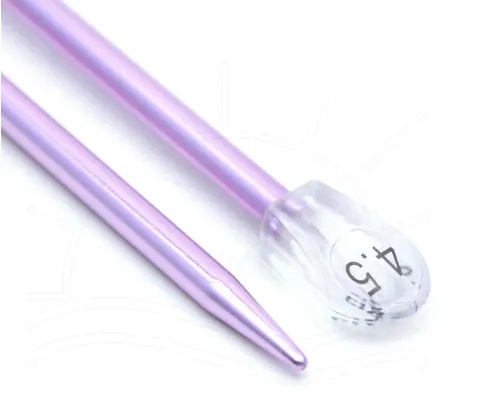 AGULHA DE TRICÔ ALUMÍNIO 367800 1PAR 4,5MM LILÁS 45