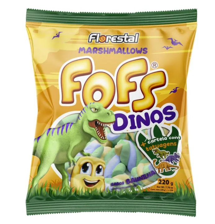 marshmallowDino ソフビ MARSHMALLOW TWIST FOFS DINO SABOR BAUNILHA 220G 1UN (REF:82940
