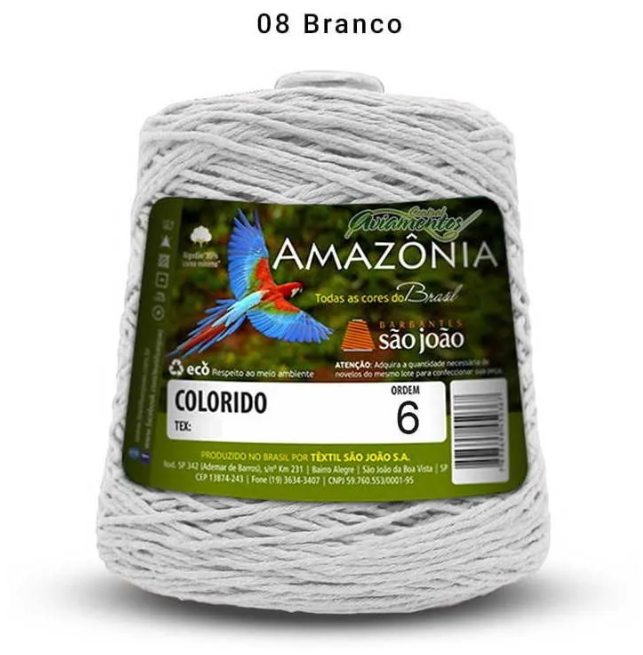 BARBANTE AMAZÔNIA 85%ALGODÃO 614M 600G 4/6 LARANJA | BARBANTE SAO