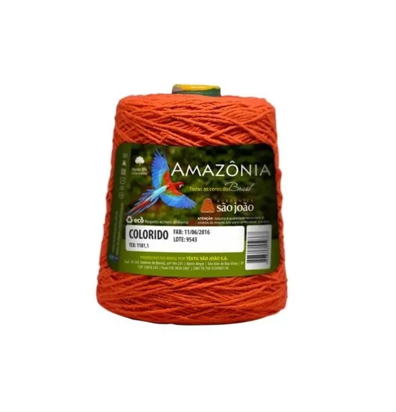 BARBANTE AMAZÔNIA 85%ALGODÃO 614M 600G 4/6 LARANJA | BARBANTE SAO