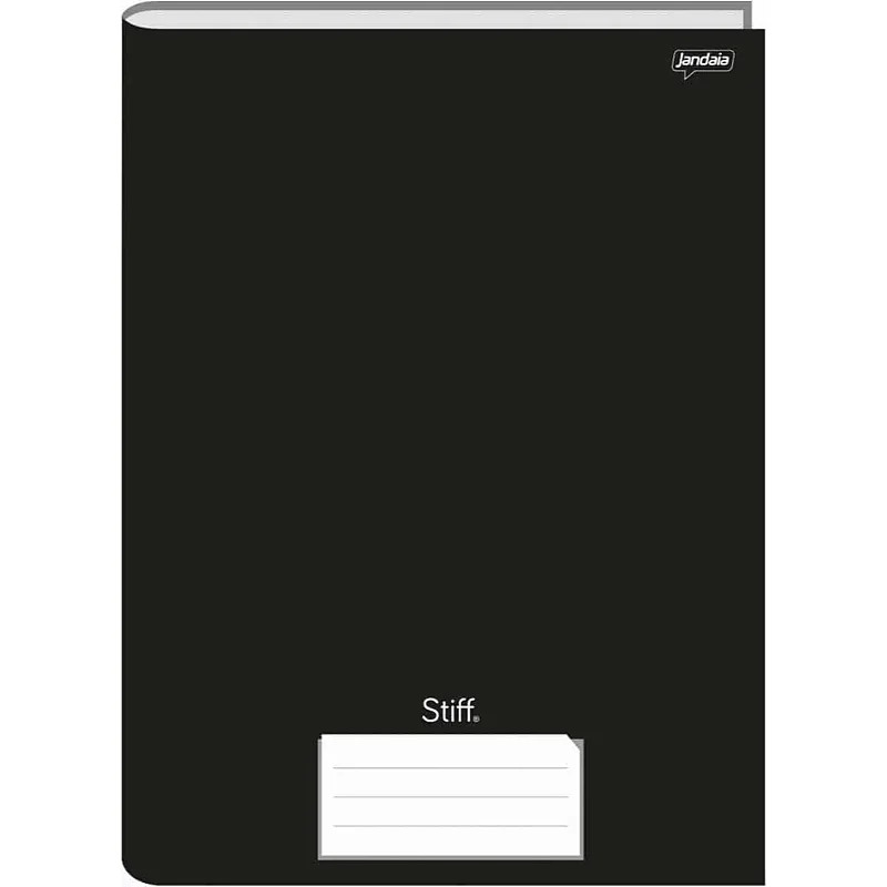 CADERNO BROCHURA CAPA DURA STIFF 96FLS 1UN 20X27,5CM PRETO