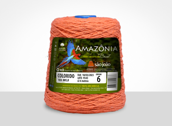 ビセラ  6袋 BARBANTE AMAZÔNIA 85%ALGODÃO 614M 600G 4/6 LARANJA | BARBANTE SAO