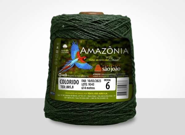 BARBANTE AMAZÔNIA 85%ALGODÃO 614M 600G 4/6 LARANJA | BARBANTE SAO