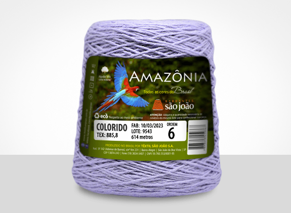 Rainforest 600×300×450 BARBANTE AMAZÔNIA 85%ALGODÃO 614M 600G 4/6 LILÁS | BARBANTE SAO
