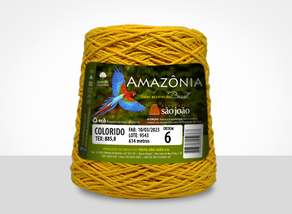 BARBANTE AMAZÔNIA 85%ALGODÃO 614M 600G 4/6 LARANJA | BARBANTE SAO