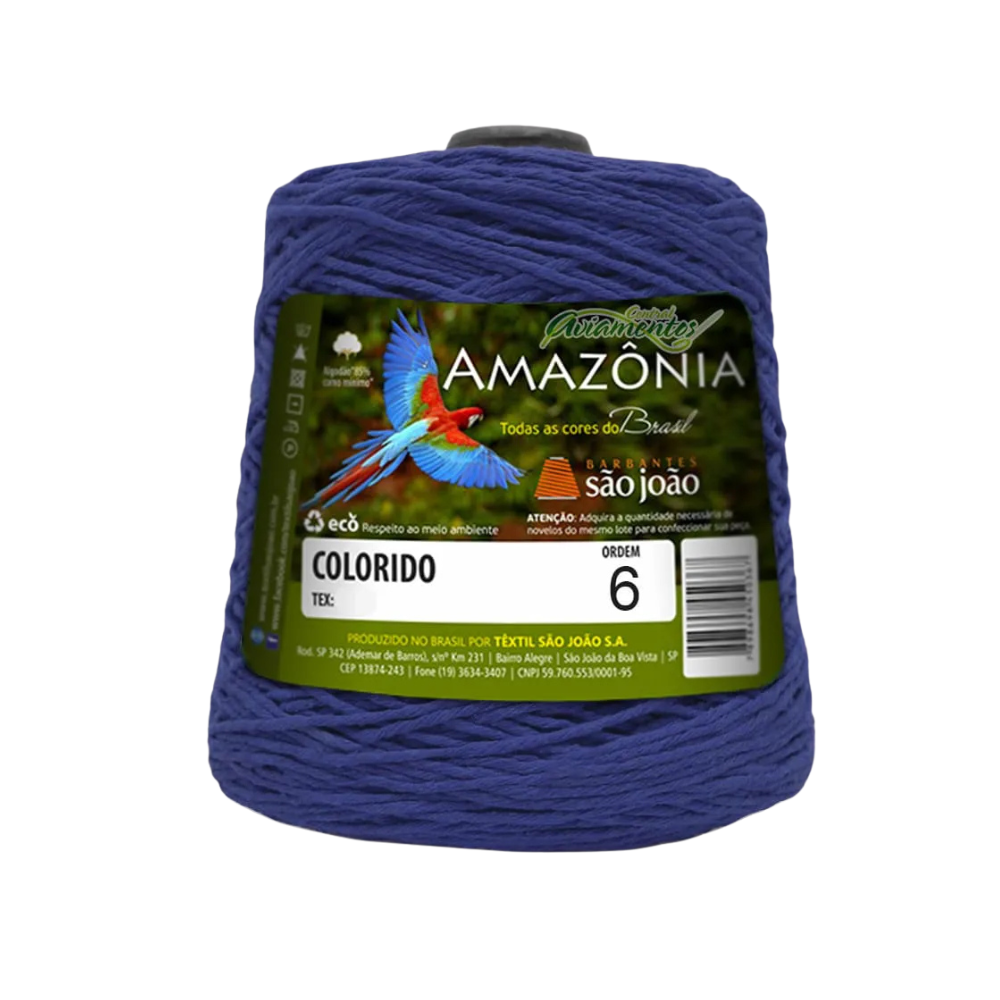 BARBANTE AMAZÔNIA 85%ALGODÃO- AZUL MARINHO- 614M - 600G