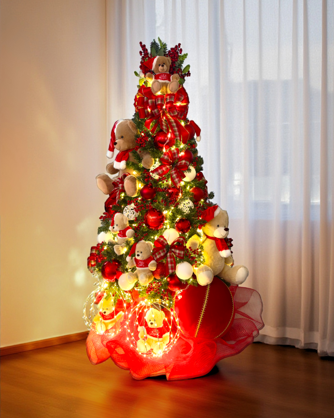 ÁRVORE DE NATAL DECORADA URSINHOS - 1,80MT - 1UN