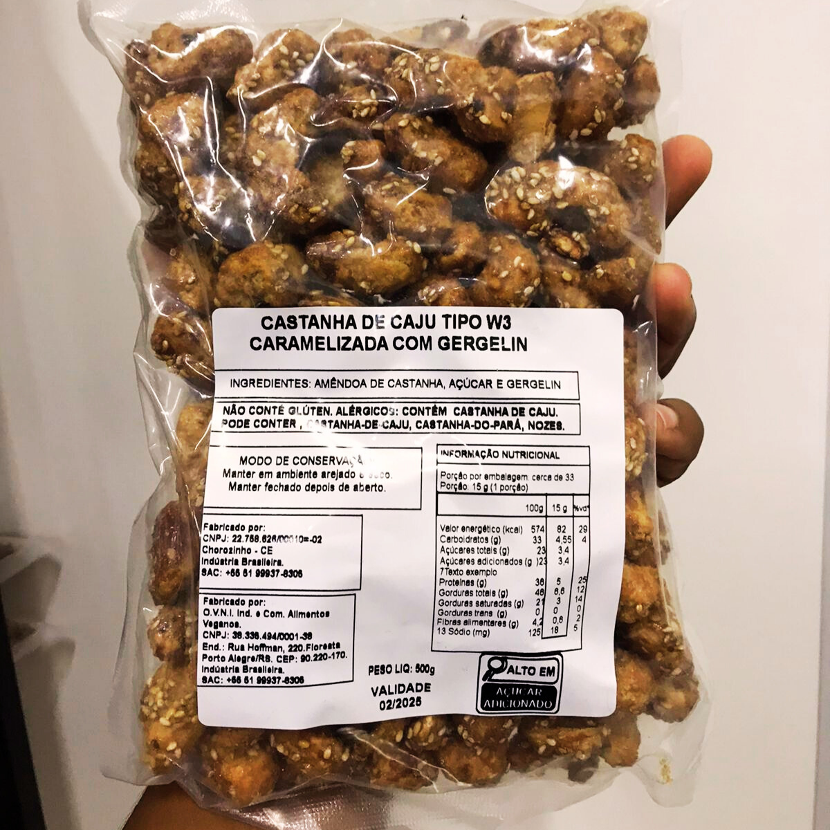 CASTANHA CARAMELIZADA COM GERGELIM - 500g | O.V.N.I.