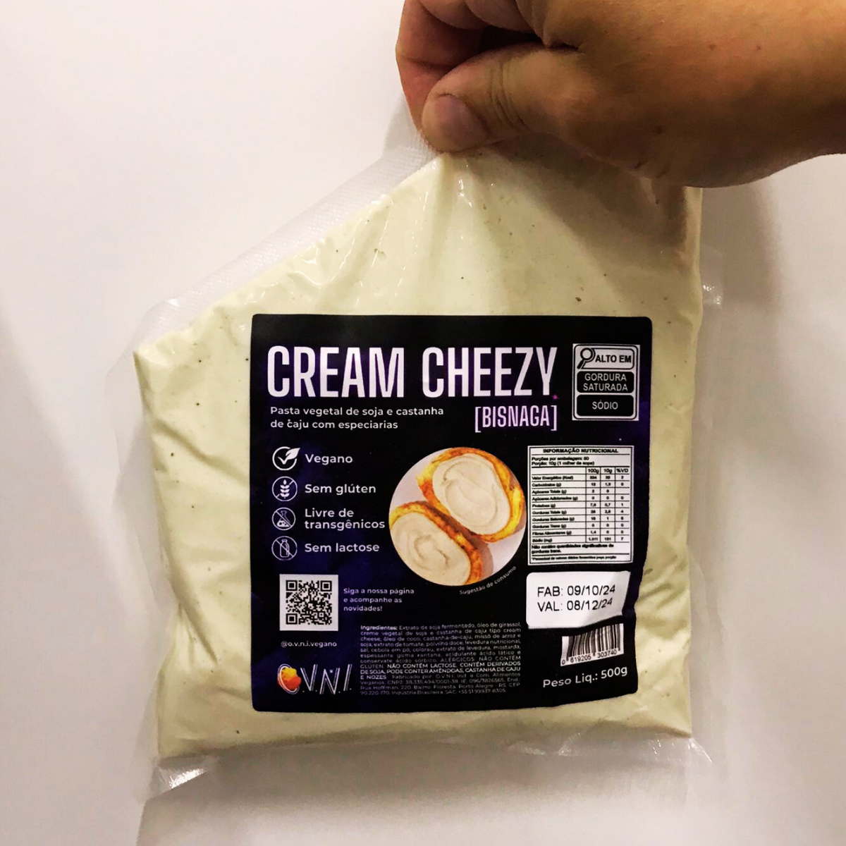 chees Queijo Vegano Cremoso Cheddar Chedda Cheezy 500g - OVNI