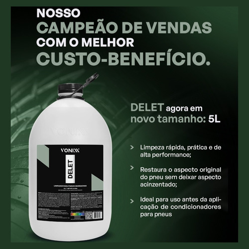 DESCETE　5L Delet 5L Vonixx Limpador para pneus e borrachas | Kuchar - Loja